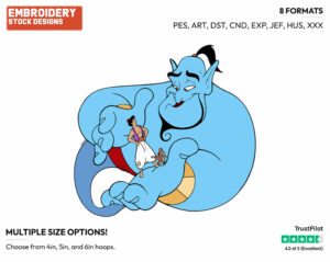 Aladdin, Genie, Abu - Disney's Aladdin - Embroidery Design in 3 sizes & 8 formats