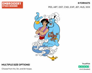 Aladdin, Genie, Abu - Disney's Aladdin - Embroidery Design in 3 sizes & 8 formats