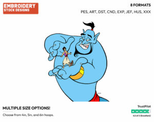 Aladdin, Genie, Abu - Disney's Aladdin - Embroidery Design in 3 sizes & 8 formats