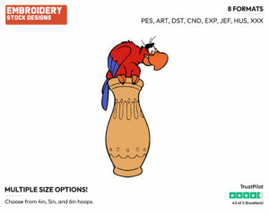 Iago - Disney's Aladdin - Embroidery Design in 3 sizes & 8 formats
