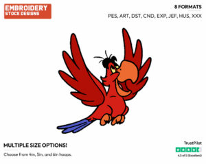 Iago - Disney's Aladdin - Embroidery Design in 3 sizes & 8 formats