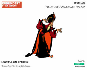 Jafar - Disney's Aladdin - Embroidery Design in 3 sizes & 8 formats