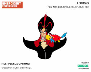 Jafar, Iago - Disney's Aladdin - Embroidery Design in 3 sizes & 8 formats