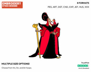 Jafar, Iago - Disney's Aladdin - Embroidery Design in 3 sizes & 8 formats