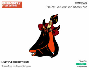 Jafar - Disney's Aladdin - Embroidery Design in 3 sizes & 8 formats