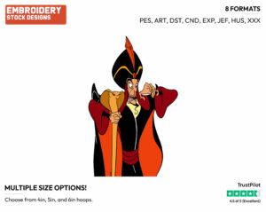 Jafar - Disney's Aladdin - Embroidery Design in 3 sizes & 8 formats