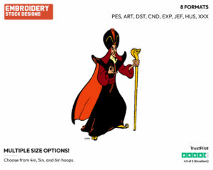 Jafar - Disney's Aladdin - Embroidery Design in 3 sizes & 8 formats