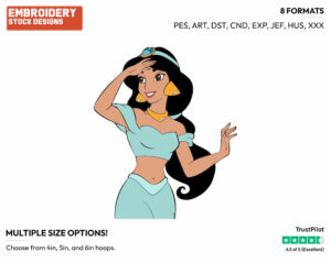 Jasmine Searching - Disney's Aladdin - Embroidery Design in 3 sizes & 8 formats