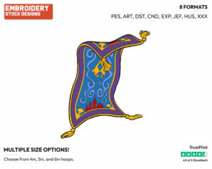 Magic Carpet - Disney's Aladdin - Embroidery Design in 3 sizes & 8 formats