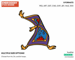Magic Carpet - Disney's Aladdin - Embroidery Design in 3 sizes & 8 formats