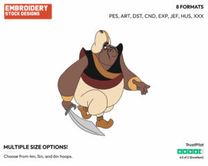 Fazal - Disney's Aladdin - Embroidery Design in 3 sizes & 8 formats