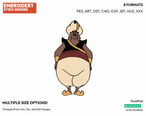 Fazal - Disney's Aladdin - Embroidery Design in 3 sizes & 8 formats