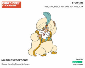Sultan - Disney's Aladdin - Embroidery Design in 3 sizes & 8 formats