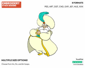 Sultan - Disney's Aladdin - Embroidery Design in 3 sizes & 8 formats
