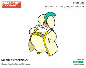 Sultan - Disney's Aladdin - Embroidery Design in 3 sizes & 8 formats