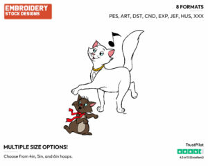 Berlioz, Duchess - Disney's The Aristocats - Embroidery Design in 3 sizes & 8 formats
