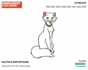 Duchess - Disney's The Aristocats - Embroidery Design in 3 sizes & 8 formats