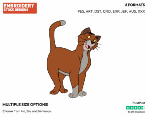 Thomas O'Malley - Disney's The Aristocats - Embroidery Design in 3 sizes & 8 formats