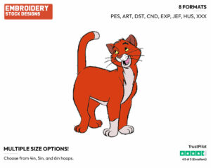 Thomas O'Malley - Disney's The Aristocats - Embroidery Design in 3 sizes & 8 formats