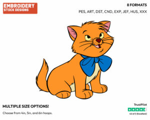 Toulouse - Disney's The Aristocats - Embroidery Design in 3 sizes & 8 formats