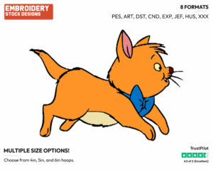 Toulouse Running - Disney's The Aristocats - Embroidery Design in 3 sizes & 8 formats