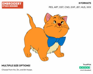 Toulouse - Disney's The Aristocats - Embroidery Design in 3 sizes & 8 formats