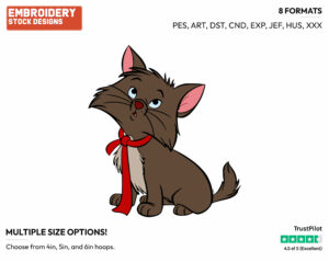 Berlioz Looking Confused - Disney's The Aristocats - Embroidery Design in 3 sizes & 8 formats
