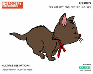 Berlioz Running - Disney's The Aristocats - Embroidery Design in 3 sizes & 8 formats