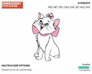 Marie - Disney's The Aristocats - Embroidery Design in 3 sizes & 8 formats