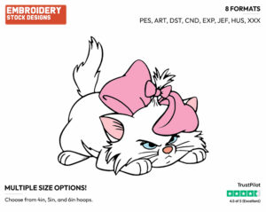 Peeved Marie - Disney's The Aristocats - Embroidery Design in 3 sizes & 8 formats