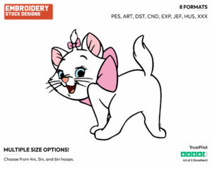 Playful Marie - Disney's The Aristocats - Embroidery Design in 3 sizes & 8 formats