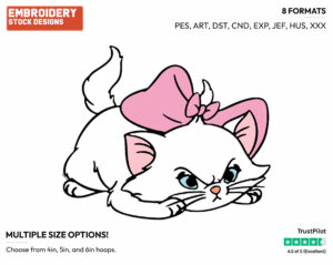 Feisty Marie - Disney's The Aristocats - Embroidery Design in 3 sizes & 8 formats