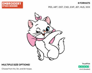 Marie Winking - Disney's The Aristocats - Embroidery Design in 3 sizes & 8 formats
