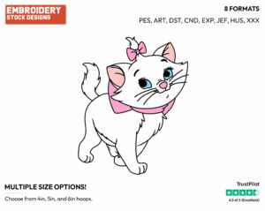 Marie - Disney's The Aristocats - Embroidery Design in 3 sizes & 8 formats