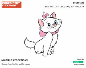 Marie - Disney's The Aristocats - Embroidery Design in 3 sizes & 8 formats