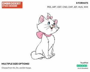 Marie - Disney's The Aristocats - Embroidery Design in 3 sizes & 8 formats