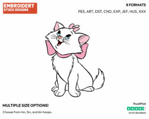 Marie - Disney's The Aristocats - Embroidery Design in 3 sizes & 8 formats