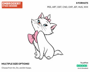 Marie - Disney's The Aristocats - Embroidery Design in 3 sizes & 8 formats