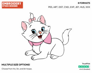 Marie - Disney's The Aristocats - Embroidery Design in 3 sizes & 8 formats