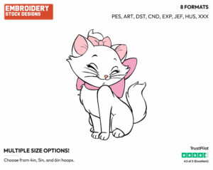 Marie - Disney's The Aristocats - Embroidery Design in 3 sizes & 8 formats