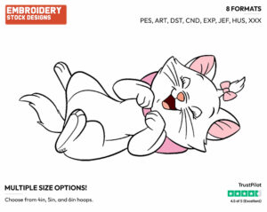 Marie Laughing - Disney's The Aristocats - Embroidery Design in 3 sizes & 8 formats