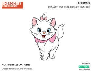 Marie - Disney's The Aristocats - Embroidery Design in 3 sizes & 8 formats