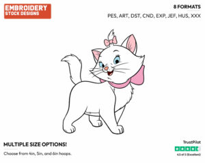 Marie - Disney's The Aristocats - Embroidery Design in 3 sizes & 8 formats