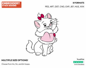 Marie - Disney's The Aristocats - Embroidery Design in 3 sizes & 8 formats