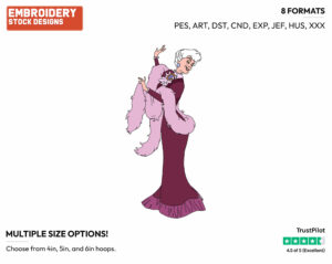 Madame Bonfamille - Disney's The Aristocats - Embroidery Design in 3 sizes & 8 formats