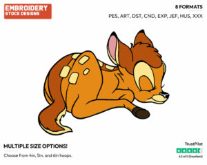 Bambi Sleeping - Disney's Bambi - Embroidery Design in 3 sizes & 8 formats