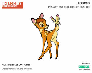 Bambi, Butterfly - Disney's Bambi - Embroidery Design in 3 sizes & 8 formats