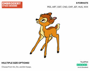 Bambi - Disney's Bambi - Embroidery Design in 3 sizes & 8 formats
