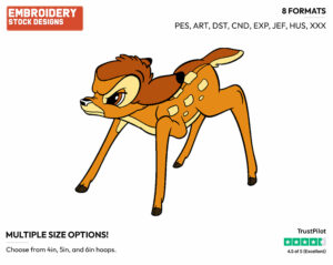 Bambi - Disney's Bambi - Embroidery Design in 3 sizes & 8 formats