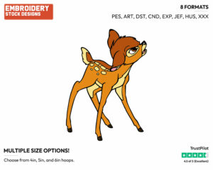 Peeved Bambi - Disney's Bambi - Embroidery Design in 3 sizes & 8 formats